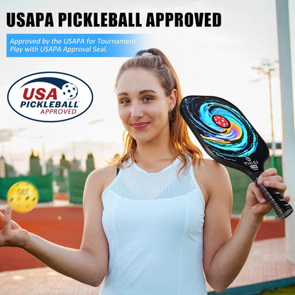 TICCI Pickleball Paddles, USAPA Approved Pickleball Paddles Set of 2, Lightweight Fiberglass Surface Pickleball Set, 4 Pickleballs, 1 Carry Bag & Mesh Bag, Pickle Ball Paddle Gifts for Men Women